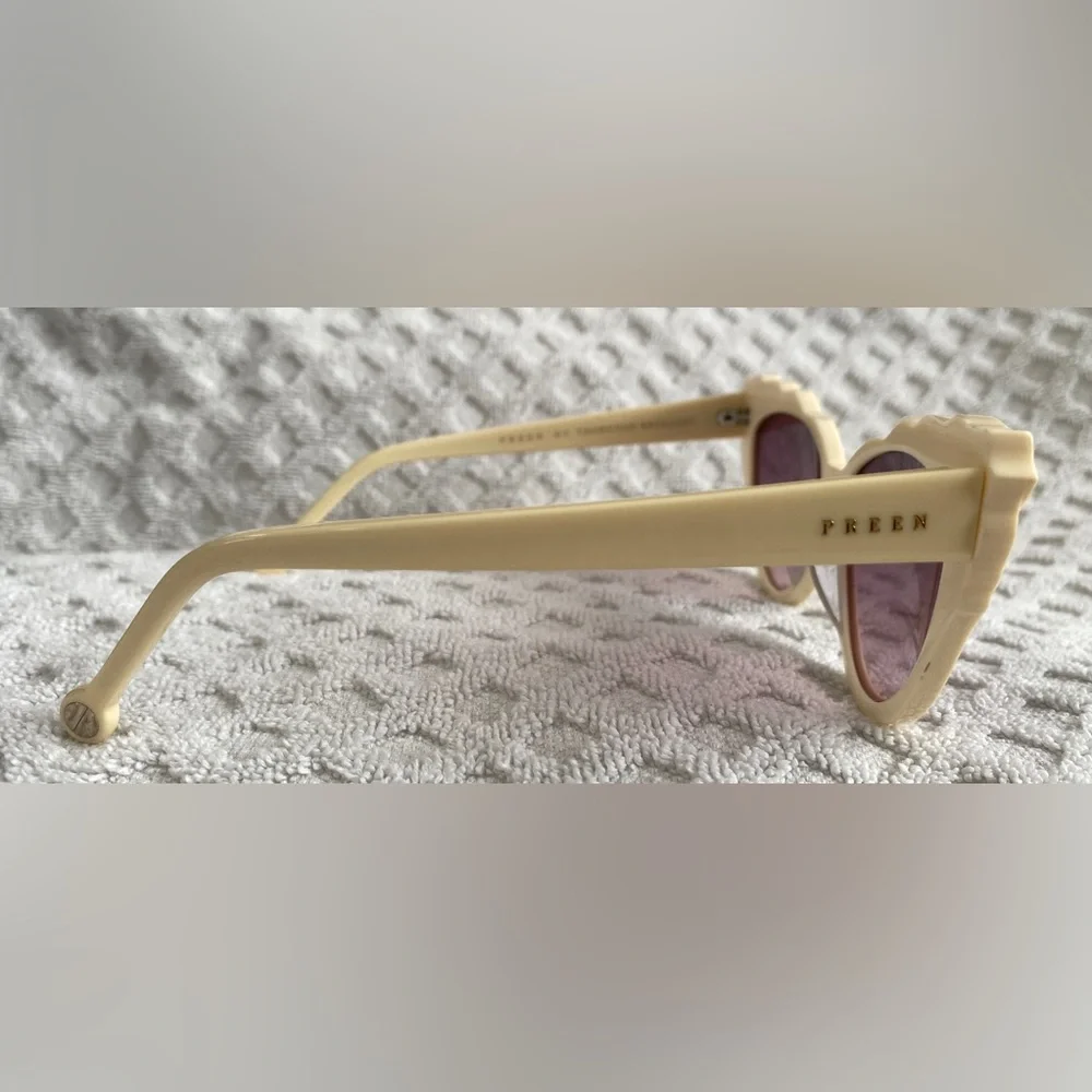 Preen by Thornton Bregazzi Phillipa Cat Eye Sunglasses Ivory Pink Lenses $380 - Picture 6 of 16